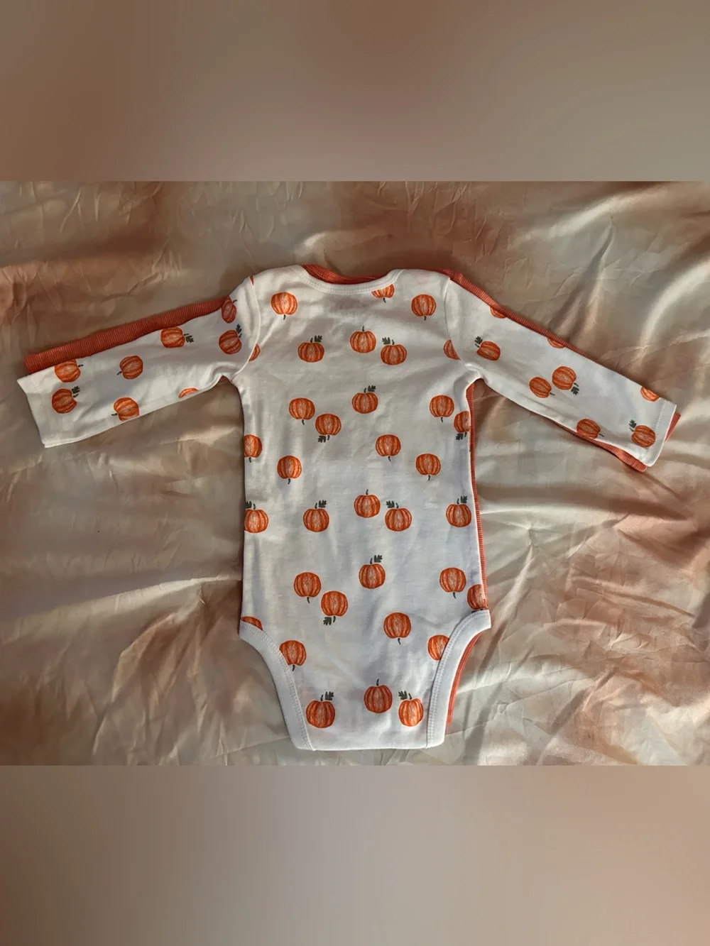 Carter's NWOT Orange & White Halloween Pumpkin Baby One-Piece Set | 9m #Unisex